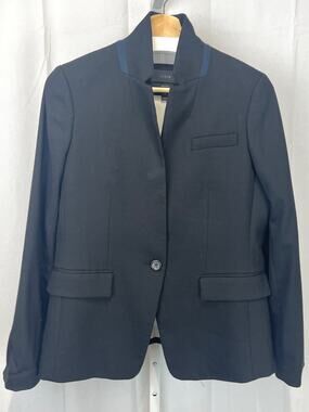 J.CREW Regent Blazer Wool Flannel One Button Jacket B0323 Black Size 6